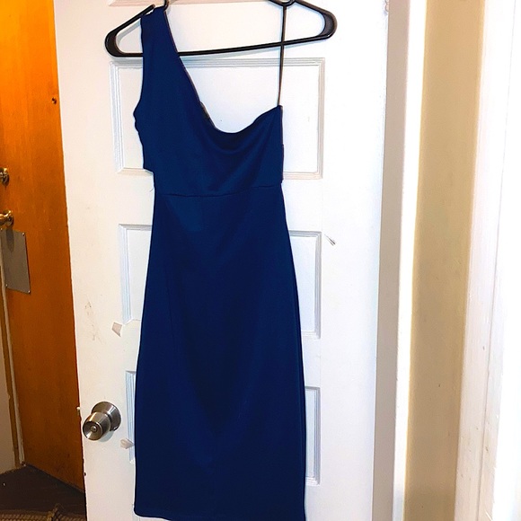 4EVER 21 - Blue dress S - open stomach - one strap - Picture 3 of 4